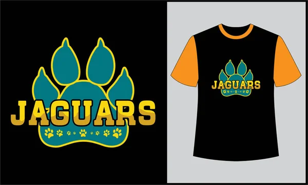 Typography Jaguars Tiger Illustration Vector Shirt Design —  Vetores de Stock