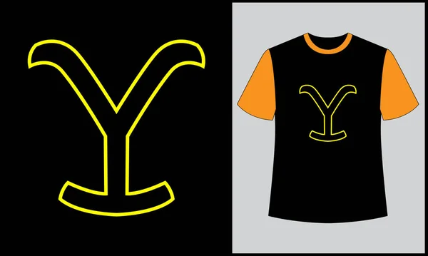 Typography Yellostone Illustration Vector Shirt Design — Vettoriale Stock