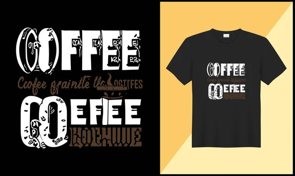 Tipografia Café Tshirt Design Ilustração Ornamento Café Copo Tshirt Vetor — Vetor de Stock