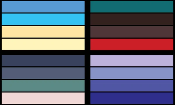 Retro Renk Paletleri Resmetme Şablon Demeti Tasarımı — Stok Vektör