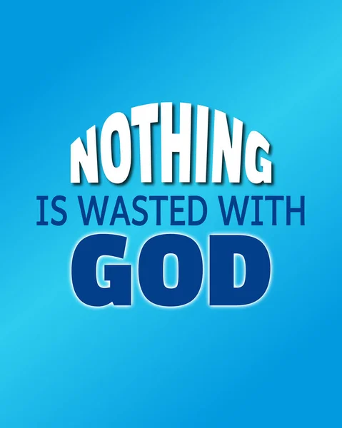 Bibelzitat Design Mit Gott Verschwendet Man Nichts Auf Blauem Hintergrund — Stockvektor