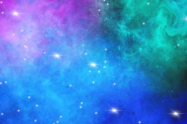 Bulutsusu ve galaksilerin uzayda. Nasa tarafından döşenmiş bu görüntü unsurları.