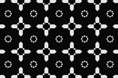 Soyut siyah ve beyaz süs desenli vektör çizimi