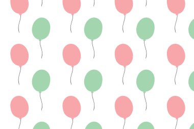 Renkli balonlarla kusursuz desen. Vektör illüstrasyonu