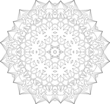 Coloring book page. Hand-drawn vector illustration. Flower Mandala. Mandala pattern of black and white good mood. Mandala. Round Ornament Pattern. Vector for coloring page for adults.