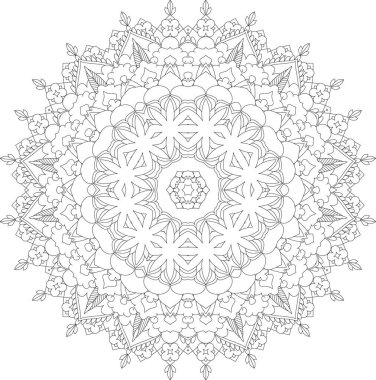Coloring book page. Hand-drawn vector illustration. Flower Mandala. Mandala pattern of black and white good mood. Mandala. Round Ornament Pattern. Vector for coloring page for adults.