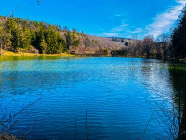Nehir ve gölü olan güzel bir manzara.