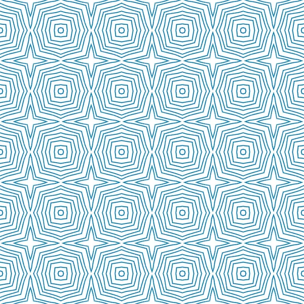Egzotik Pürüzsüz Desen Mavi Simetrik Kaleydoskop Tekstil Hazır Göz Kamaştırıcı — Stok fotoğraf