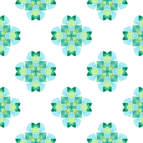 Ikat Επαναλαμβανόμενο Σχέδιο Μαγιό Πράσινο Όμορφο Boho Κομψό Σχεδιασμό Του — Φωτογραφία Αρχείου