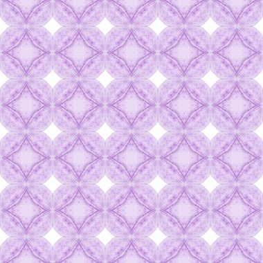 Döşemeli suluboya arka plan. Mor olağanüstü boho şık yaz tasarımı. Tekstil hazır fevkalade baskı, mayo kumaş, duvar kağıdı, ambalaj. Elle boyanmış suluboya kenar.