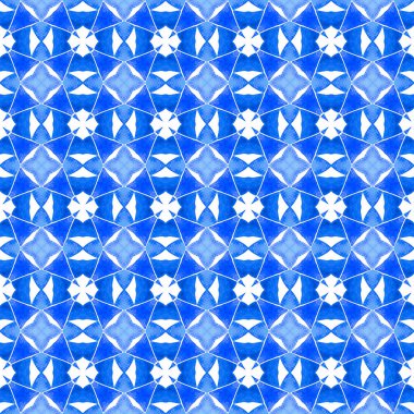 Tekstil hazır moda baskısı, mayo kumaşı, duvar kağıdı, ambalaj. Mavi havalı boho şık yaz tasarımı. Moda organik yeşil sınır. Organik fayans.