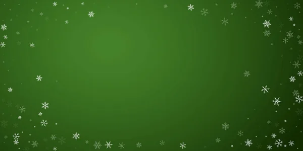 Krásné Sněžení Vánoční Pozadí Jemné Létající Sněhové Vločky Hvězdy Vánoční — Stockový vektor