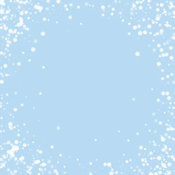 Волшебный Падающий Снежный Рождественский Фон Тонкие Летящие Снежинки Звезды Голубом — стоковый вектор