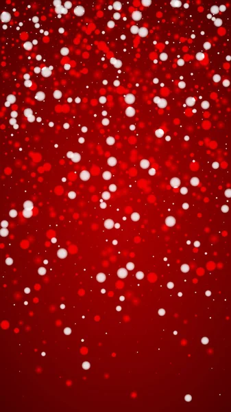 Vallende Sneeuwvlokken Kerst Achtergrond Subtiele Vliegende Sneeuwvlokken Sterren Kerst Rode — Stockvector
