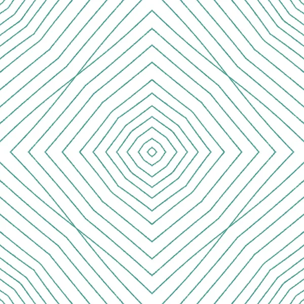 Exotický Bezproblémový Vzor Tyrkysově Symetrické Kaleidoskopické Pozadí Textilní Hotový Bizarní — Stock fotografie