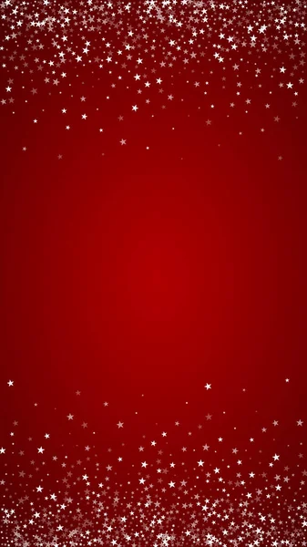 Snowy Christmas Background Subtle Flying Snow Flakes Stars Christmas Red — Stock Vector
