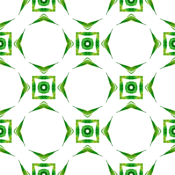 Exotický Bezproblémový Vzor Zelená Zvědavý Boho Elegantní Letní Design Textilní — Stock fotografie
