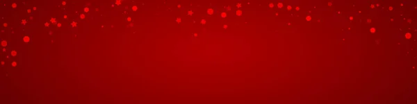 Снегопад Накладывает Рождественский Фон Тонкие Летающие Снежинки Звезды Рождественском Красном — стоковый вектор