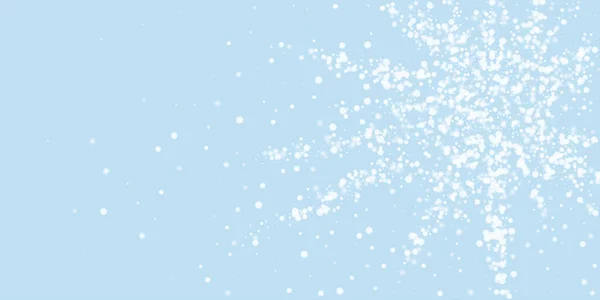 Fundo Natal Nevado Flocos Neve Voadores Sutis Estrelas Fundo Azul — Vetor de Stock