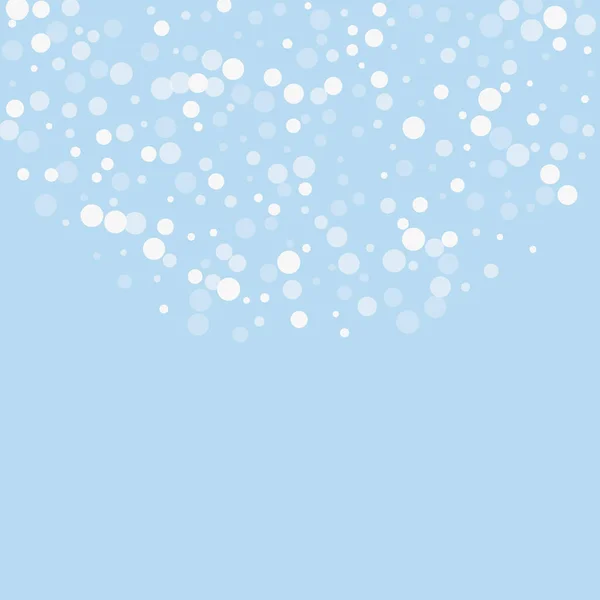 美丽的降雪圣诞节背景 淡淡的雪花和星辰在淡蓝色的冬季背景下飘扬 美丽的降雪覆盖模板 正方形矢量说明 — 图库矢量图片