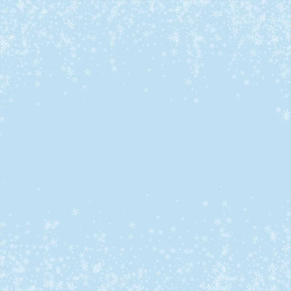 Fondo Navidad Nevado Sutiles Copos Nieve Voladores Estrellas Telón Fondo — Vector de stock