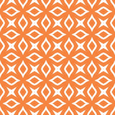 Madalyon pürüzsüz desen. Turuncu simetrik kaleydoskop arka planı. Tekstil hazır şaşırtıcı baskılar, mayo kumaş, duvar kağıdı, ambalaj. Suluboya madalyonu, pürüzsüz fayans.