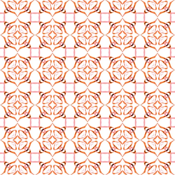 Textilní Hotový Trendový Potisk Plavky Tapety Obaly Oranžový Originální Boho — Stock fotografie