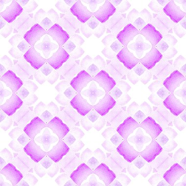 El çizimi yeşil mozaik pürüzsüz sınır. Mor değerli boho şık yaz tasarımı. Mozaik kusursuz desen. Tekstil hazır güzel baskı, mayo kumaş, duvar kağıdı, ambalaj..