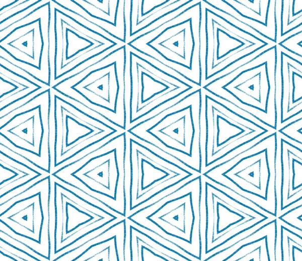 Ułożone Wzory Akwareli Niebieski Symetryczne Tło Kalejdoskopu Ręcznie Malowane Płytki — Zdjęcie stockowe