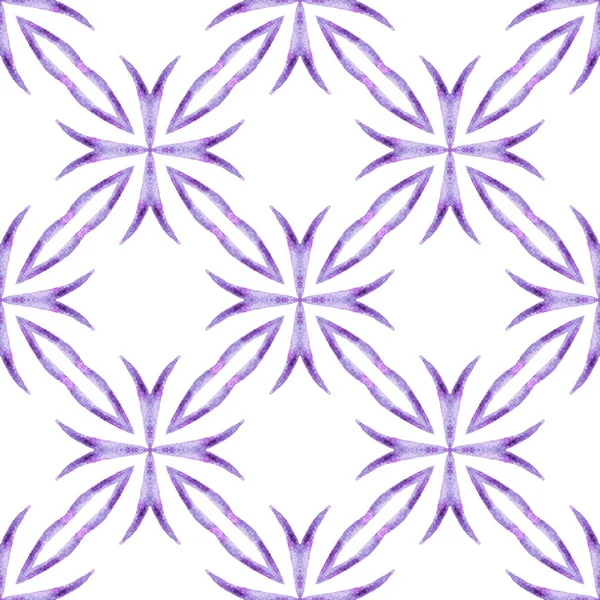 Handgetekende Tropische Naadloze Rand Purple Actual Boho Chique Zomer Design — Stockfoto