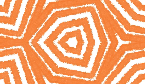 Gestructureerde Strepen Patroon Oranje Symmetrische Caleidoscoop Achtergrond Trendy Textuur Strepen — Stockfoto