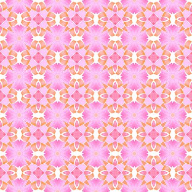 Tekstil hazır zarif baskı, mayo kumaş, duvar kağıdı, ambalaj. Turuncu şaşırtıcı boho şık yaz tasarımı. Madalyon pürüzsüz desen. Suluboya madalyonu, kusursuz sınır.