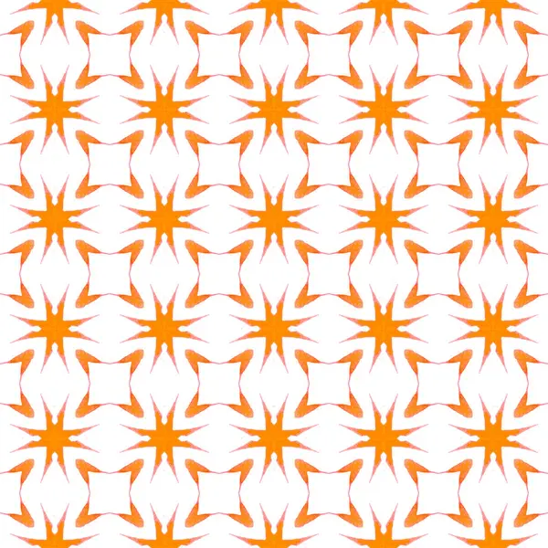 Ikat Wiederholt Bademoden Design Orange Außergewöhnliches Boho Chic Sommerdesign Aquarell — Stockfoto