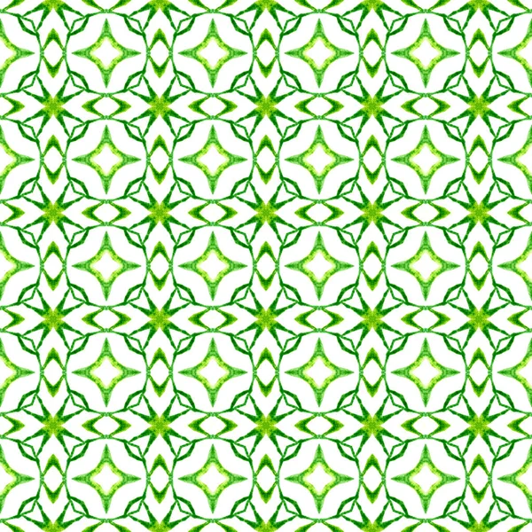 有機的な緑の境界線の流行 緑の驚異的なBohoシックな夏のデザイン 繊維準備ができて理想的な印刷 水着生地 有機タイル — ストック写真