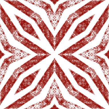 Geometrik dikişsiz desen. Şarap kırmızısı simetrik kaleydoskop arka planı. El çizimi geometrik kusursuz tasarım. Tekstil baskıya hazır, mayo kumaşı, duvar kağıdı, ambalaj kağıdı..