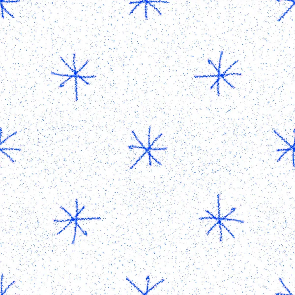Hand Drawn Snowflakes Christmas Seamless Pattern Dalam Bahasa Inggris Kepingan — Stok Foto