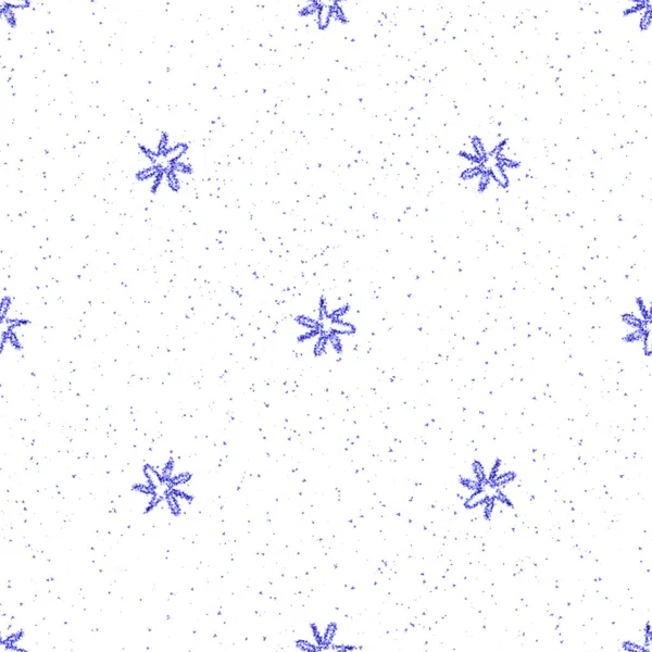 Copos Nieve Dibujados Mano Patrón Sin Costuras Navidad Copos Nieve — Foto de Stock