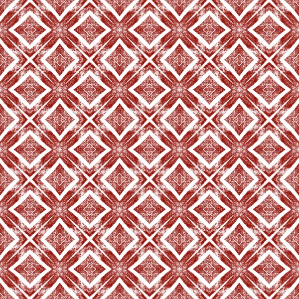 Arabesque Hand Getekend Patroon Maroon Symmetrische Caleidoscoop Achtergrond Textiel Klaar — Stockfoto