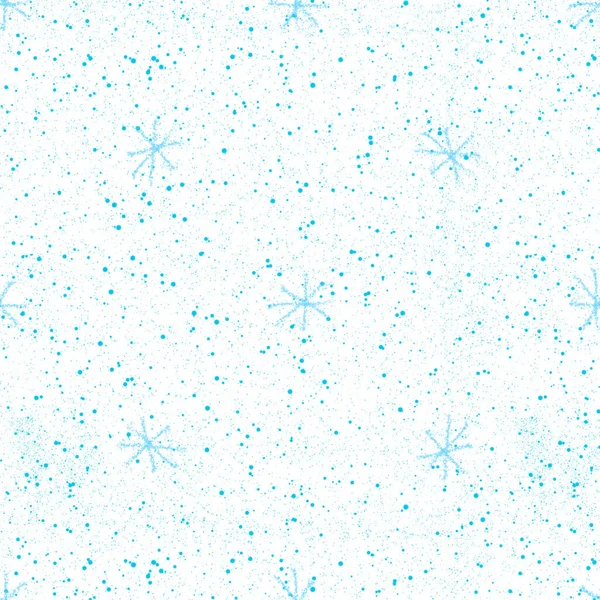 Ručně Kreslené Sněhové Vločky Vánoční Bezešvé Vzor Jemné Sněhové Vločky — Stock fotografie