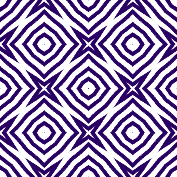 Ikat Repetición Diseño Trajes Baño Fondo Caleidoscopio Simétrico Púrpura Patrón —  Fotos de Stock