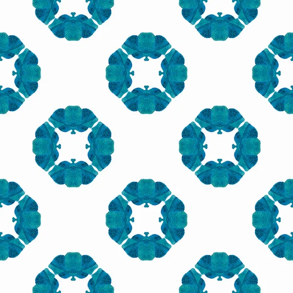 Patrón Tropical Sin Costuras Azul Espléndido Diseño Boho Chic Verano — Foto de Stock