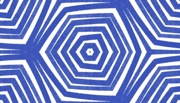 Fliesen Aquarell Muster Indigo Symmetrischer Kaleidoskop Hintergrund Handbemaltes Gefliestes Aquarell — Stockfoto