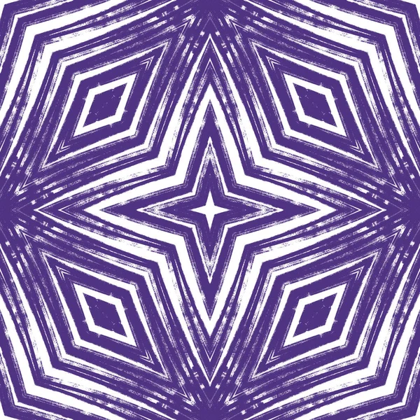 アラベスクの手描きパターン 紫色の対称万華鏡の背景 オリエンタルアラベスクの手描きデザイン 繊維準備ができて珍しいプリント 水着生地 — ストック写真