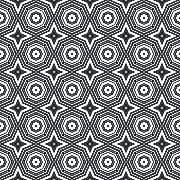 Betegeld Aquarelpatroon Zwarte Symmetrische Caleidoscoop Achtergrond Textiel Klaar Glamoureuze Print — Stockfoto