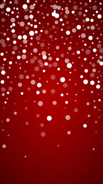 美丽的降雪圣诞节背景 淡淡的飘扬的雪花和圣诞红背景上的星星 美丽的降雪覆盖模板 垂直矢量说明 — 图库矢量图片