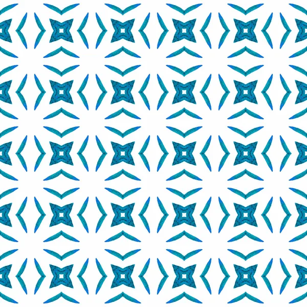 Fondo Acuarela Azulejos Azul Alucinante Diseño Boho Chic Verano Pintado —  Fotos de Stock