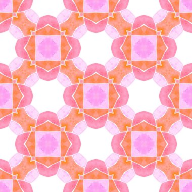 Organik fayans. Turuncu eğlenceli boho şık yaz tasarımı. Tekstil hazır havalı baskı, mayo kumaş, duvar kağıdı, ambalaj. Moda organik yeşil kenar.