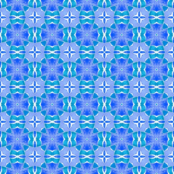 Azulejo Orgánico Diseño Boho Chic Verano Con Estilo Azul Frontera —  Fotos de Stock