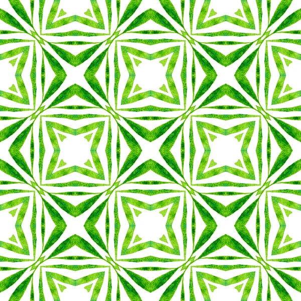 Mosaic Seamless Pattern Green Extraordinary Boho Chic Summer Design Hand — Stock Photo, Image
