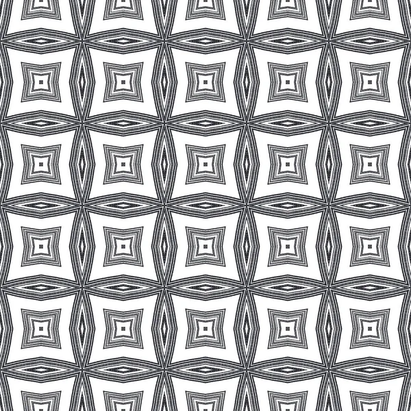 Betegeld Aquarelpatroon Zwarte Symmetrische Caleidoscoop Achtergrond Textiel Klaar Vlekkeloze Print — Stockfoto